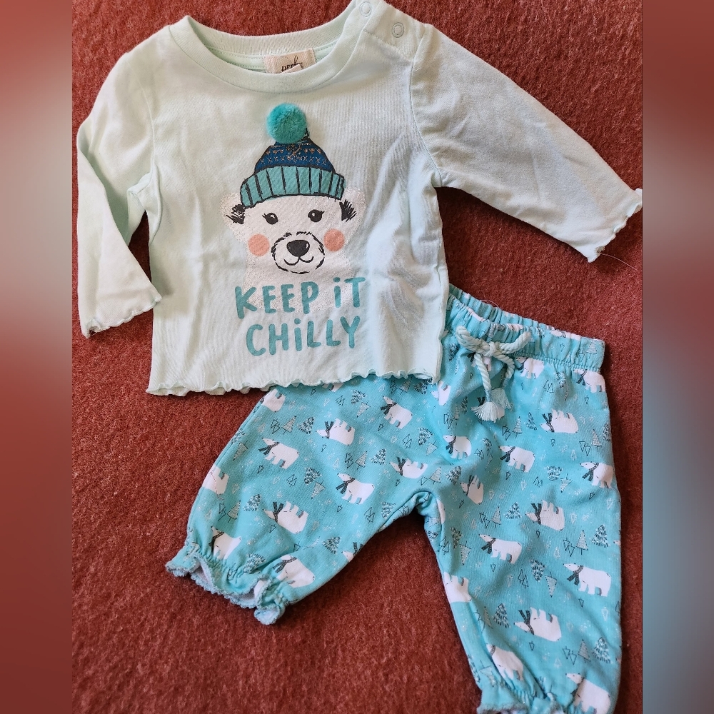 PEEK Cotton Baby Set Keep It Chilly Design 3-6 Months NEW